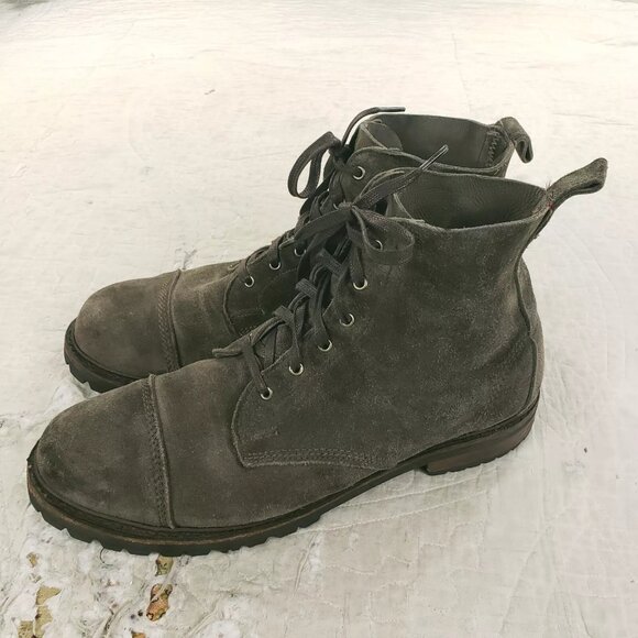 Allen Edmonds Caen Normandy Cap Toe Boots Brown Suede Leather Mens Size 13 D - Picture 2 of 9